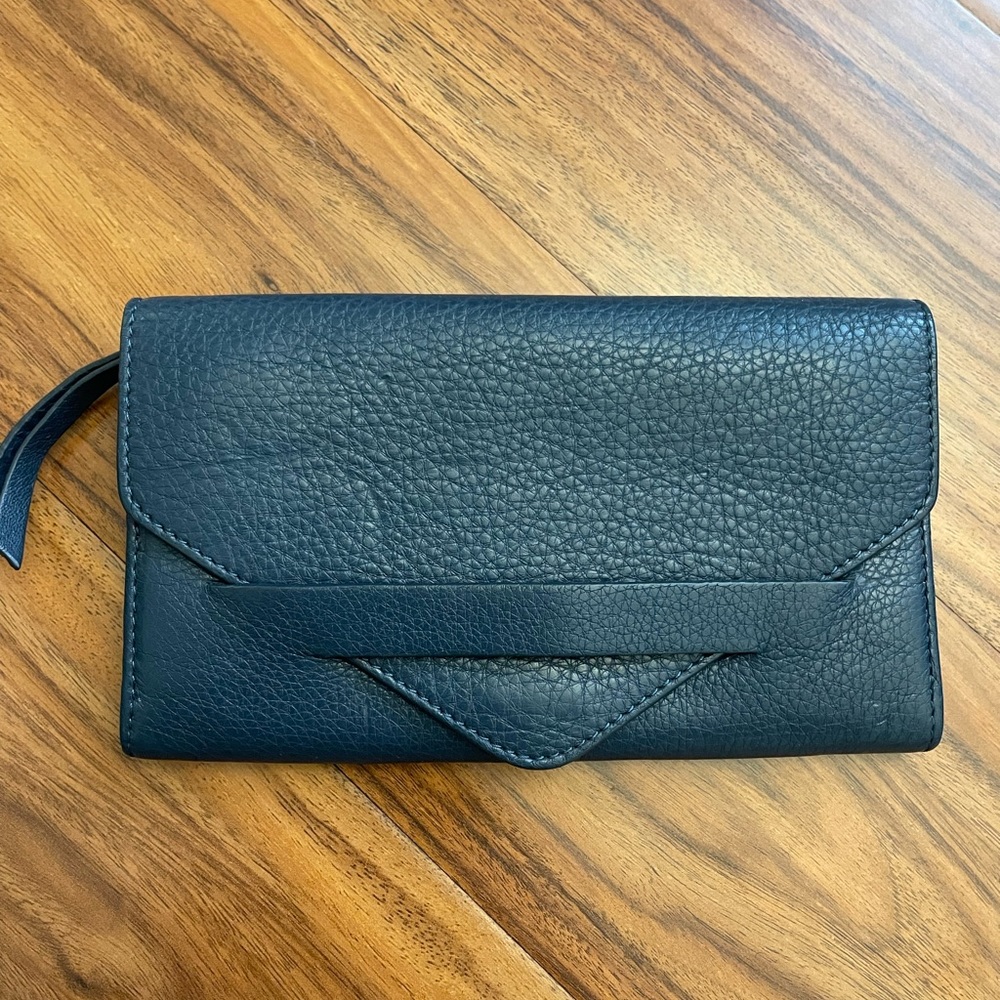 & other stories leather wallet - blue - envelope style